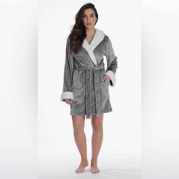 Just Love Critter Robe Sherpa Trim Velour Robes for Women - Picture 5 of 9